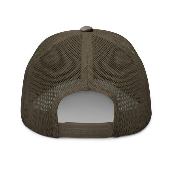 "Mount Chase Outfitters" Camouflage trucker hat z white logo